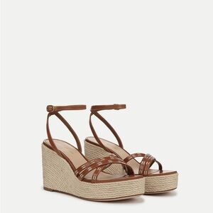 Veronica Beard Tan Philene Wedge Sandals